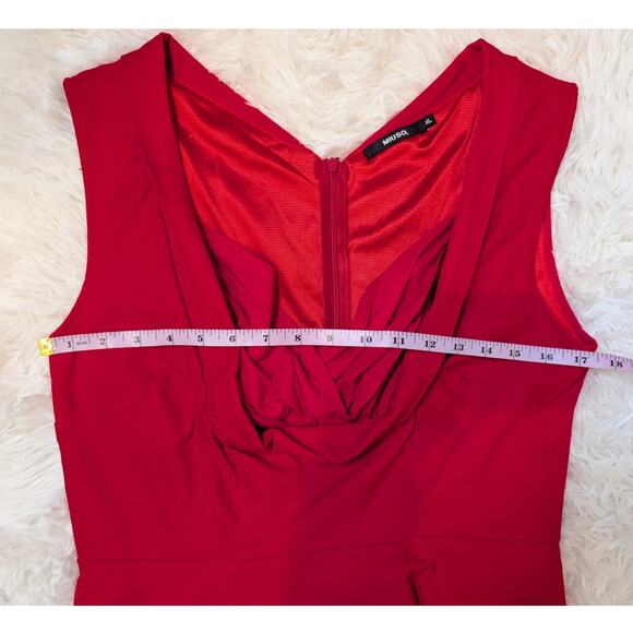 Red Fit & Flare Dress XL Vintage Inspired 50s Pinup Rockabilly - Picture 6 of 16